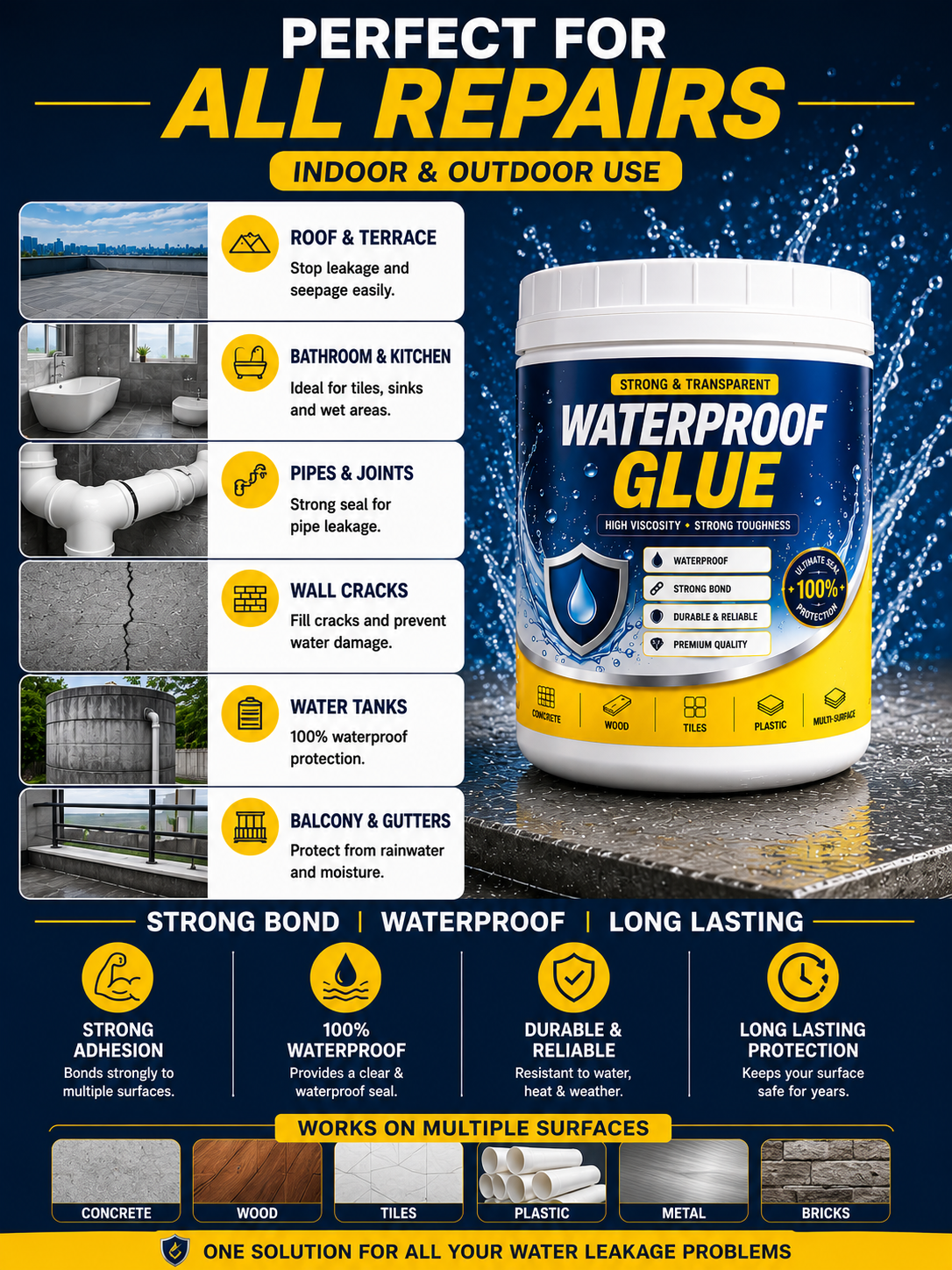 Transparent Waterproof Glue ( 500gm )